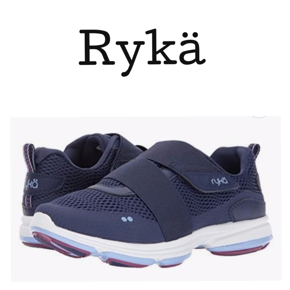 Rykä Women's Devotion Plush Cinch Breathable Navy Blue-Berry Walking Sneaker 8.5